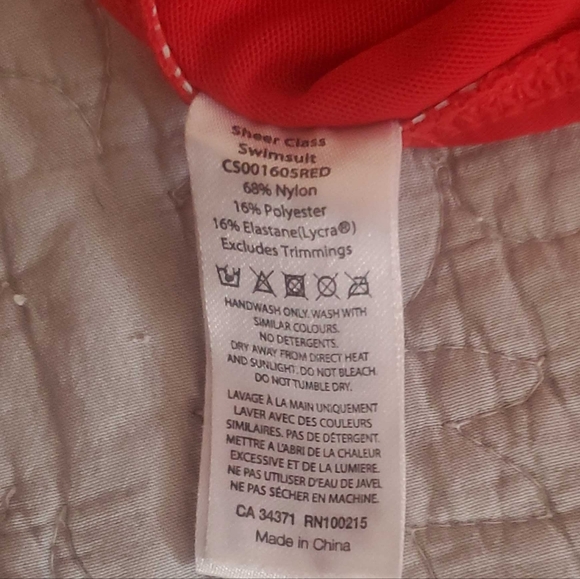 Red 38K Cup Size Swimsuit with Mesh - Picture 7 of 7